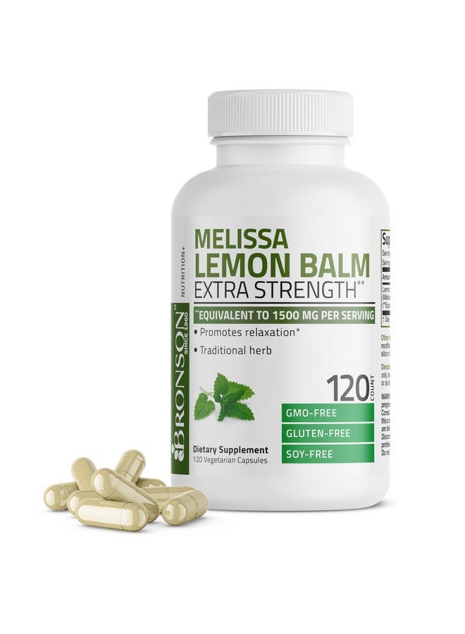 Bronson Melissa Lemon Balm Extra Strength, Non-GMO, 120 Vegetarian Capsules - Image 1