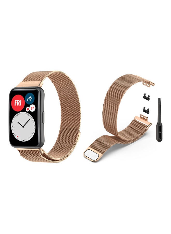 NIBEMINENT - Milanese Replacement Band For Huawei Watch Fit Gold - Image 1