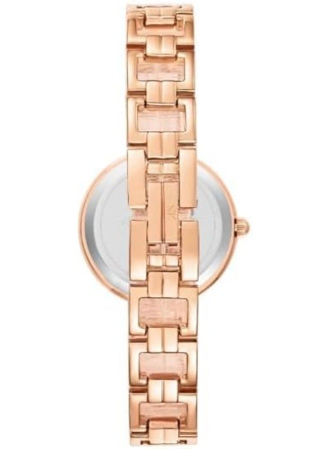 كينيث سكوت ساعة كينيث سكوت نسائية بحركة  وشاشة تناظرية وسوار من خليط معدني - -، لون ذهبي وردي - Image 3