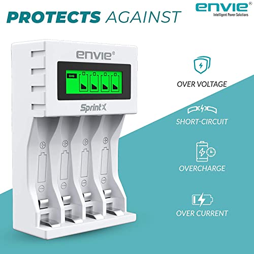 ENVIE® (ECR11MC + 2800 4PL) SprintX Ultra Fast Rechargeable Batteries Charger for AA & AAA Ni-MH with 4xAA2800mah Rechargeable Batteries, with Over Charge Protection - Image 4