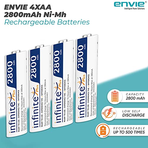 ENVIE® (ECR11MC + 2800 4PL) SprintX Ultra Fast Rechargeable Batteries Charger for AA & AAA Ni-MH with 4xAA2800mah Rechargeable Batteries, with Over Charge Protection - Image 3