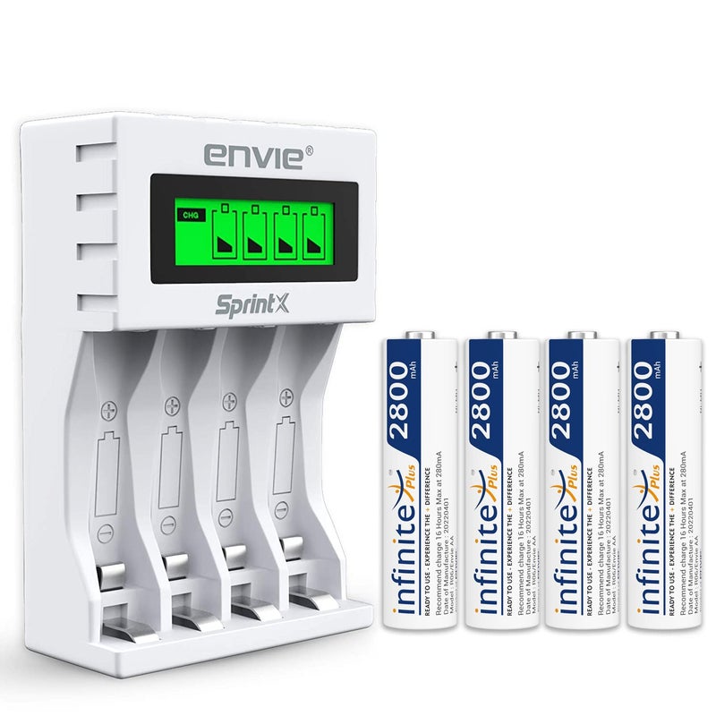 ENVIE® (ECR11MC + 2800 4PL) SprintX Ultra Fast Rechargeable Batteries Charger for AA & AAA Ni-MH with 4xAA2800mah Rechargeable Batteries, with Over Charge Protection - Image 5