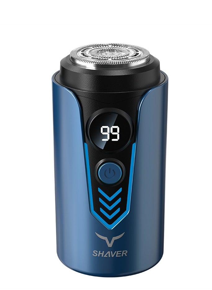 Generic Mini Electric Shaver, Portable Shaver for Men, USB Type-C Electric Razor Rechargeable Shaving Wet and Dry with Fast Charging, Upgrade Magnetic Wireless Shaver Razor for Men (T2 Blue)  - Image 1