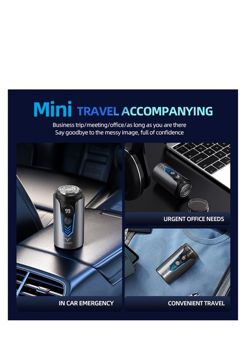 Generic Mini Electric Shaver, Portable Shaver for Men, USB Type-C Electric Razor Rechargeable Shaving Wet and Dry with Fast Charging, Upgrade Magnetic Wireless Shaver Razor for Men (T2 Blue)  - Image 5