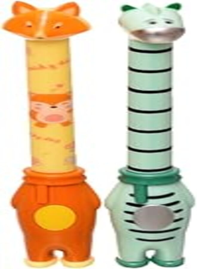 1161 High Quality Blue Ink Pen 0.38mm 3D Shape Design For Kids Set Of 2 Pcs. - Multi Color