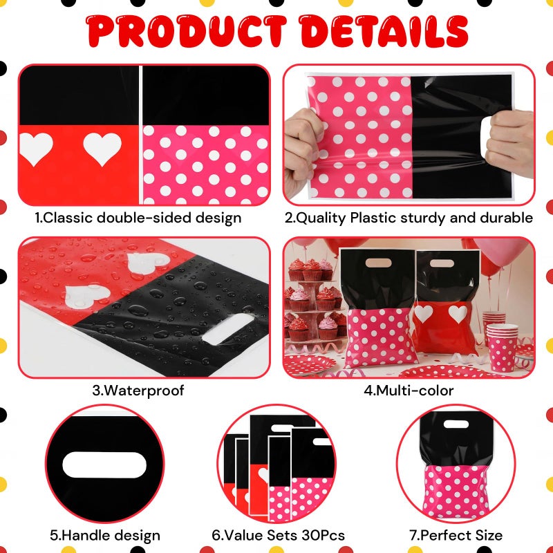 Eccliy 30 Pcs Cartoon Mouse Theme Party Favor Bags Mouse Candy Snack Treat Gift Bags For Birthday Party Decoration Supplies - Image 3