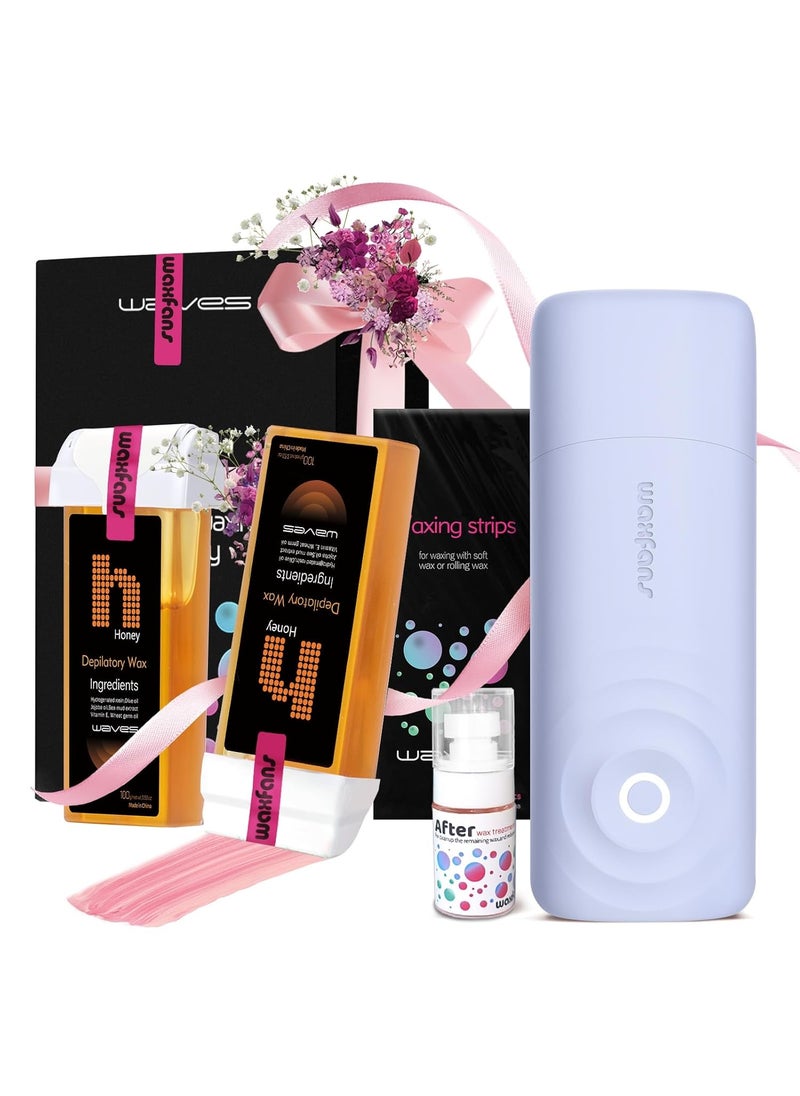 waxfans - Waxing Kit for WomenRoll on Wax KitSmart Roll on Wax WarmerUpgrade Waxing KitAbout 15minute Fast HeatingEasy WaxingSuitable for Beginners Waxing at HomePurple - Image 1