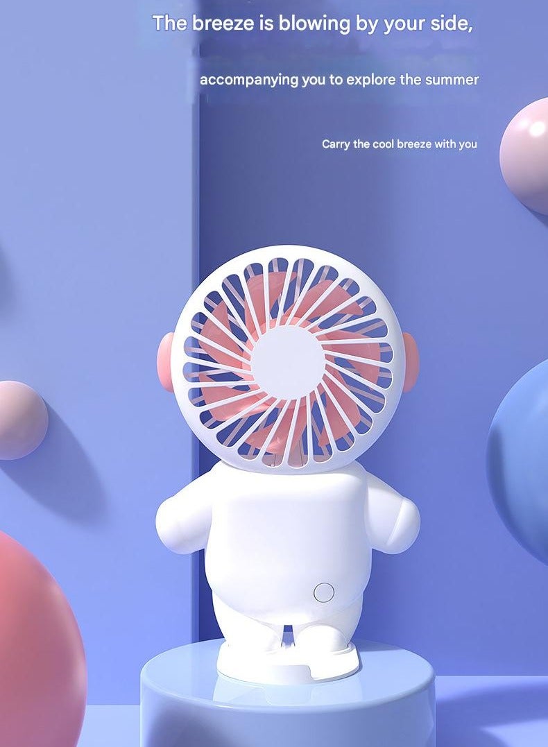 Goolsky Astronaut Mini Fan – USB Rechargeable Portable Pocket Fan, Cute Space Design Quiet Cooling, Travel/Office/Outdoor Use - Image 2