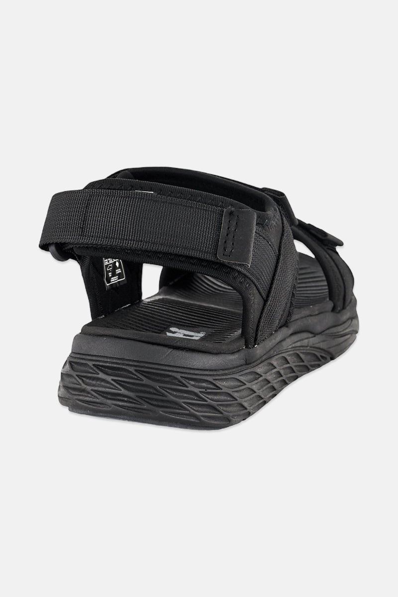 Xti Men Brand Logo Velcro Closure Sandals, Black - Image 2