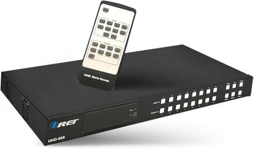 OREI 8x8 HDMI 4K Matrix SwitchSplitter 8Input 8Output with Remote Control Supports UltraHD 4K60Hz 444 HDR YUV HDMI 20 HDCP 22 3D 1080p 18 GBPS ARC EDID 4K 1080p Together - Image 1