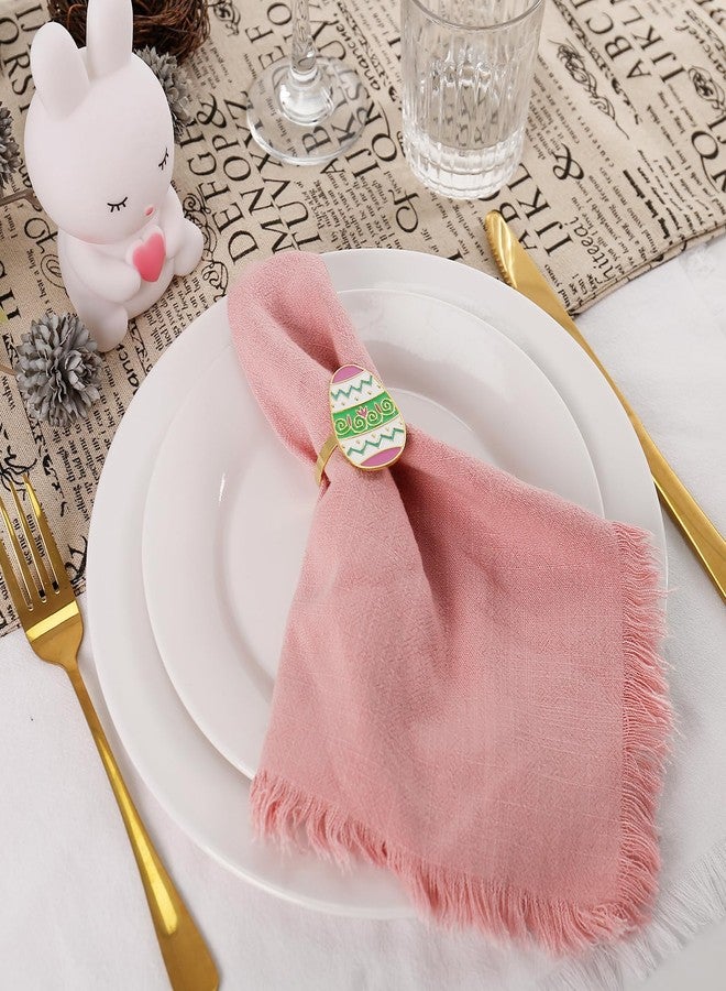 Wonlex Easter Eggs Napkin Rings Set of 6, Alloy Napkin Holder Ring for Spring, Dinner Party, Banquet, Serviette, Birthday, Table Decor(Easter Eggs) - Image 4