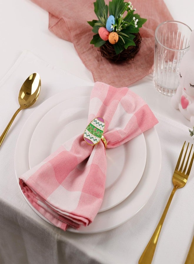 Wonlex Easter Eggs Napkin Rings Set of 6, Alloy Napkin Holder Ring for Spring, Dinner Party, Banquet, Serviette, Birthday, Table Decor(Easter Eggs) - Image 2