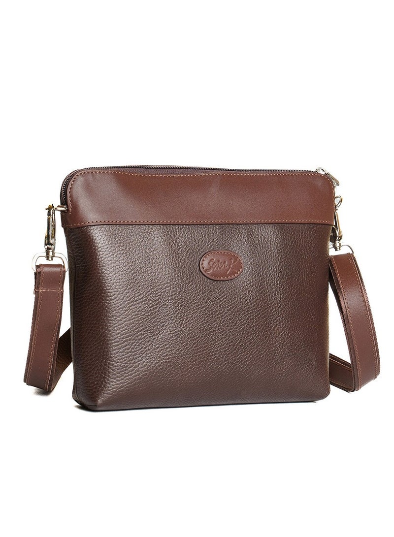 حقيبة كروس بودي من الجلد الطبيعي للنساء - أسلوب يومي بسيط