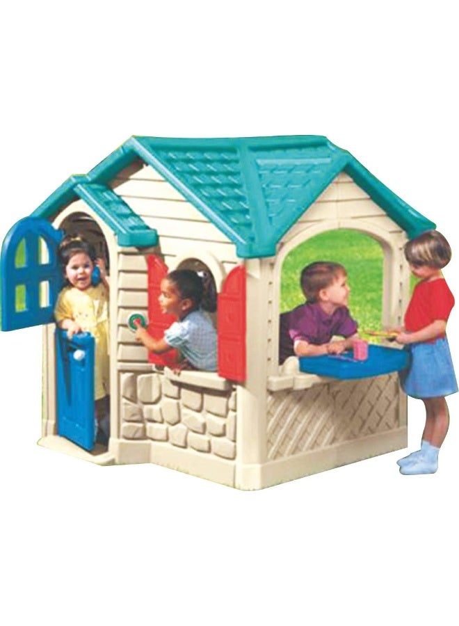 Rainbow Toys Children Playhouse With Windows and Door Garden Status Lawn Playset, Kids use for indoor and outdoor Size: 142x133x140cm - Image 4