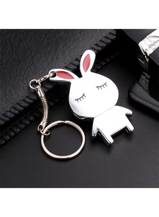 High-speed Cartoon Metal USB Flash Drive 16g32g64g128g Large Capacity Mobile Phone Computer Dual-purpose Waterproof USB Flash Drive For Boys And Girls-Color:Silver Good Rabbit-Capacity:16G - Image 1
