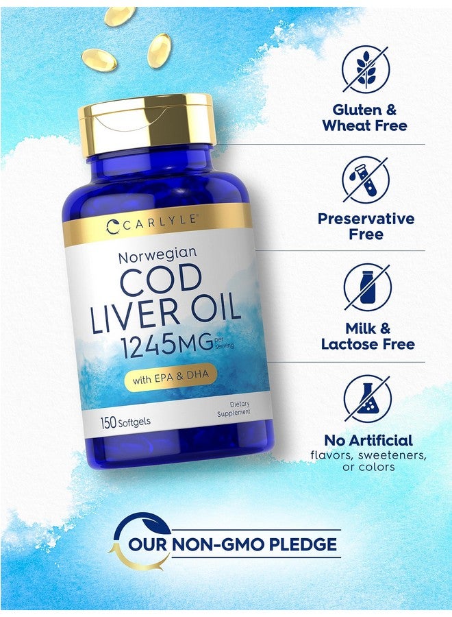 زيت كبد سمك القد النرويجي كارلايل | مع حمض إيكوسابنتينويك وحمض دوكوساهيكسانويك | ١٢٤٥ ملغ | ١٥٠ كبسولة هلامية | كبسولات سائلة | مكمل غذائي خالٍ من الكائنات المعدلة وراثيًا والغلوتين - Image 5