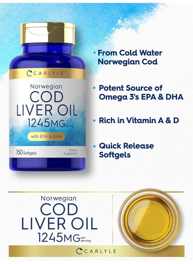 زيت كبد سمك القد النرويجي كارلايل | مع حمض إيكوسابنتينويك وحمض دوكوساهيكسانويك | ١٢٤٥ ملغ | ١٥٠ كبسولة هلامية | كبسولات سائلة | مكمل غذائي خالٍ من الكائنات المعدلة وراثيًا والغلوتين - Image 4