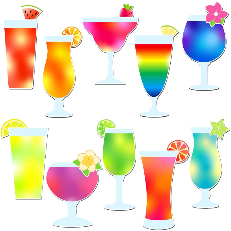 Oudain 10 Pcs Tropical Drink Cruise Door Magnets Cruise Door Decorations Funny Magnetic Cruise Decorations Magnet for Door Cabin Decorations for Carnival Birthday Accessories Fresh Style 