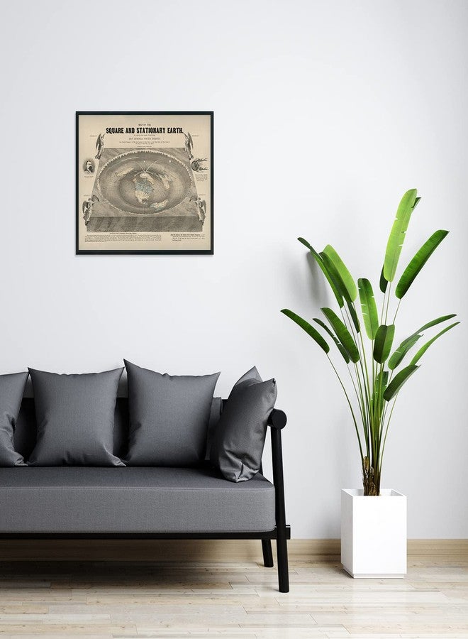 HISTORIX Vintage 1893 Flat Earth Map of the World - 18x24 Inch Vintage Map of the Square and Stationary Earth Poster - World Map Poster History - Image 5