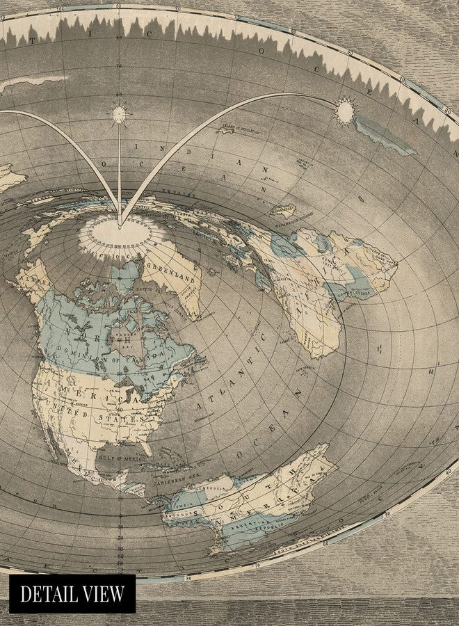 HISTORIX Vintage 1893 Flat Earth Map of the World - 18x24 Inch Vintage Map of the Square and Stationary Earth Poster - World Map Poster History - Image 2