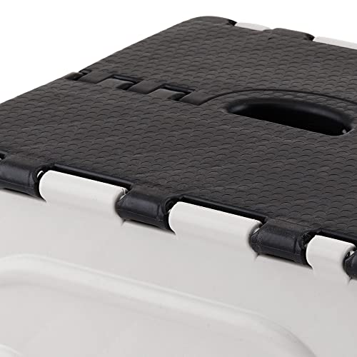 Primelife Plastic 7 inch Portable Folding Step Stool, Kitchen & Office (Black and White) - Image 3