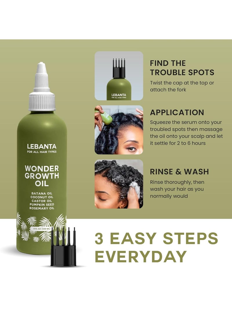 Wonder Batana Oil For Hair Growth - 100% Pure, Raw & Natural Blend With Organic Castor, Pumpkin Seed, Coconut and Rosemary Oil - Thicker, Stronger Hair For Men & Women Scalp (1 Pack) - Image 4