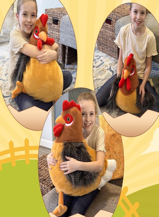 BENINY Giant Chicken Stuffed Animal, Realistic Jumbo Hen Plush Toy, 25.5" Cute Stuffed Chicken for Kids Girls Boys on Easter Christmas Birthday, Soft Farm Stuffed Animals Gift - Image 4