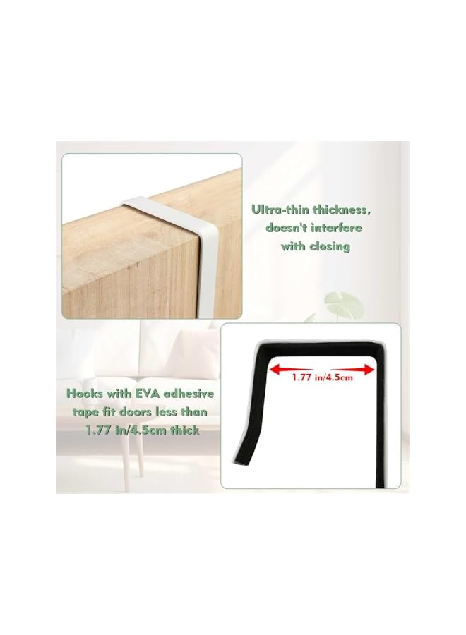 promass Over-The-Door Mirror Hanger, 2 Pairs Adjustable Mirror Hook Set with Protective Lining, 4 Mirror Brackets for 1.9'' Door Depth, Space-Saving Organizer (Black & White) - Image 3