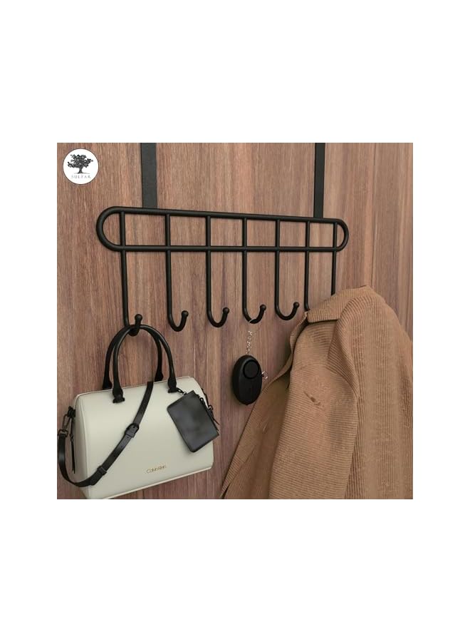 Sulfar Bathroom Door Hanger Hooks Steel, Ideal for Clothes Durable and Versatile Door Hanging Accessory Black (7 Hook) - Image 5