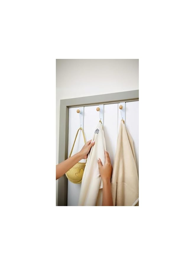PROMASS promass Sturdy Metal Over Door Hooks - 2 Pack Organizer Rack for Coats, Hats, Robes, Towels - White Door Hangers for Bathroom and Bedroom - Space-Saving Solution with Strong Hanging Capability  - Image 2