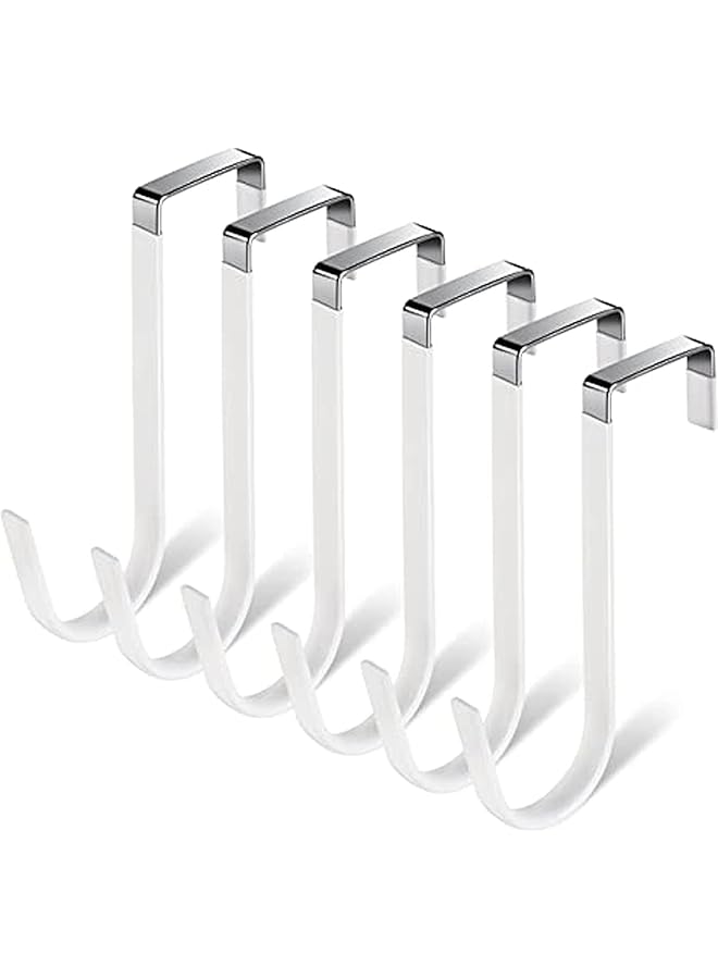 promass Over The Door Hooks 6 Pack Over The Door Towel Hanger for Coat Hangers Sturdy Stainless Steel Hooks for Hanging Coats - Image 1