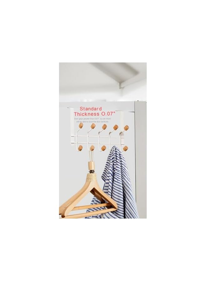 PROMASS promass Sturdy Metal Over Door Hooks - 2 Pack Organizer Rack for Coats, Hats, Robes, Towels - White Door Hangers for Bathroom and Bedroom - Space-Saving Solution with Strong Hanging Capability  - Image 5