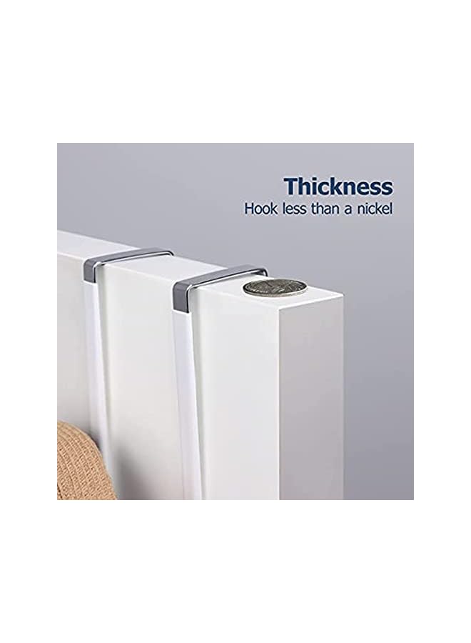 promass Over The Door Hooks 6 Pack Over The Door Towel Hanger for Coat Hangers Sturdy Stainless Steel Hooks for Hanging Coats - Image 3