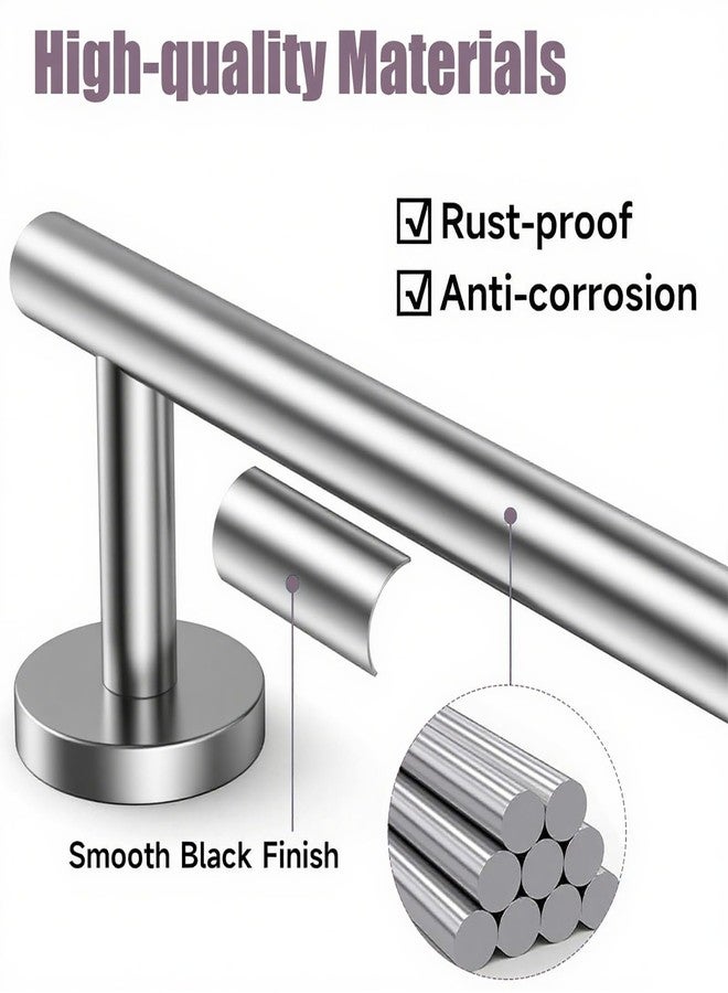 Patravious Brushed Nickel Towel Bar 24 Inch, 304 Stainless Steel Bathroom Towel Holder, Towel Racks for Bathroom Wall Mounted, Modern Bathroom Accessories for Home Bathrooms, Kitchens,Hotels & Toilets（Silver） - Image 4