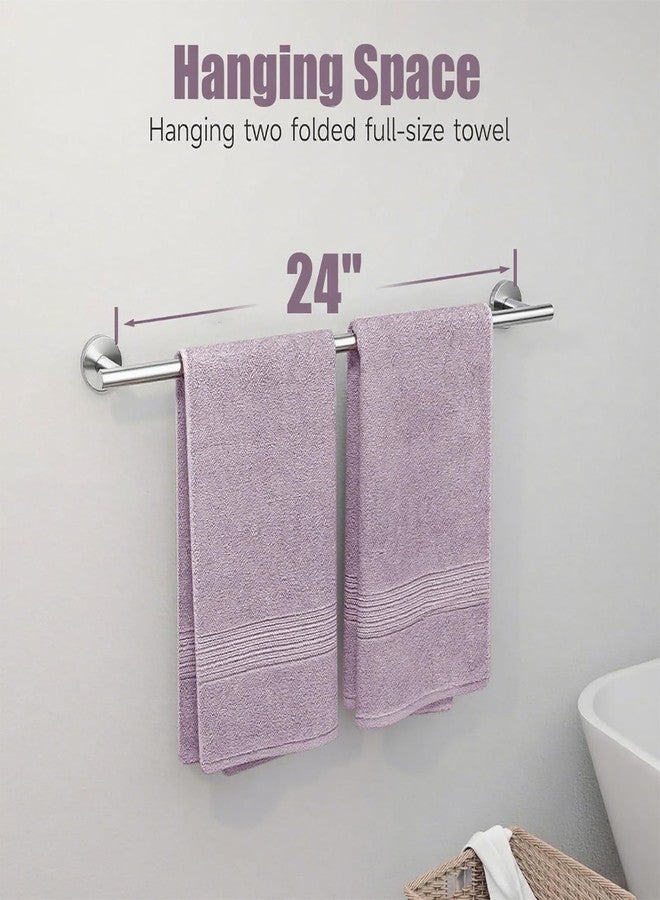 Patravious Brushed Nickel Towel Bar 24 Inch, 304 Stainless Steel Bathroom Towel Holder, Towel Racks for Bathroom Wall Mounted, Modern Bathroom Accessories for Home Bathrooms, Kitchens,Hotels & Toilets（Silver） - Image 5