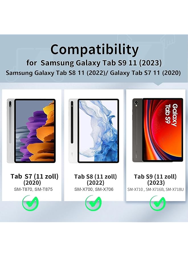 erorex Case Compatible With Samsung Galaxy Tab S9 S9 Fe 2023 S8 2022 S7 2020 Pu Leather Flip Case Stand Tpu Cover Case Cover With Card Slot For Galaxy Tab S9 S8 S7 11 Inch Blue  - Image 2