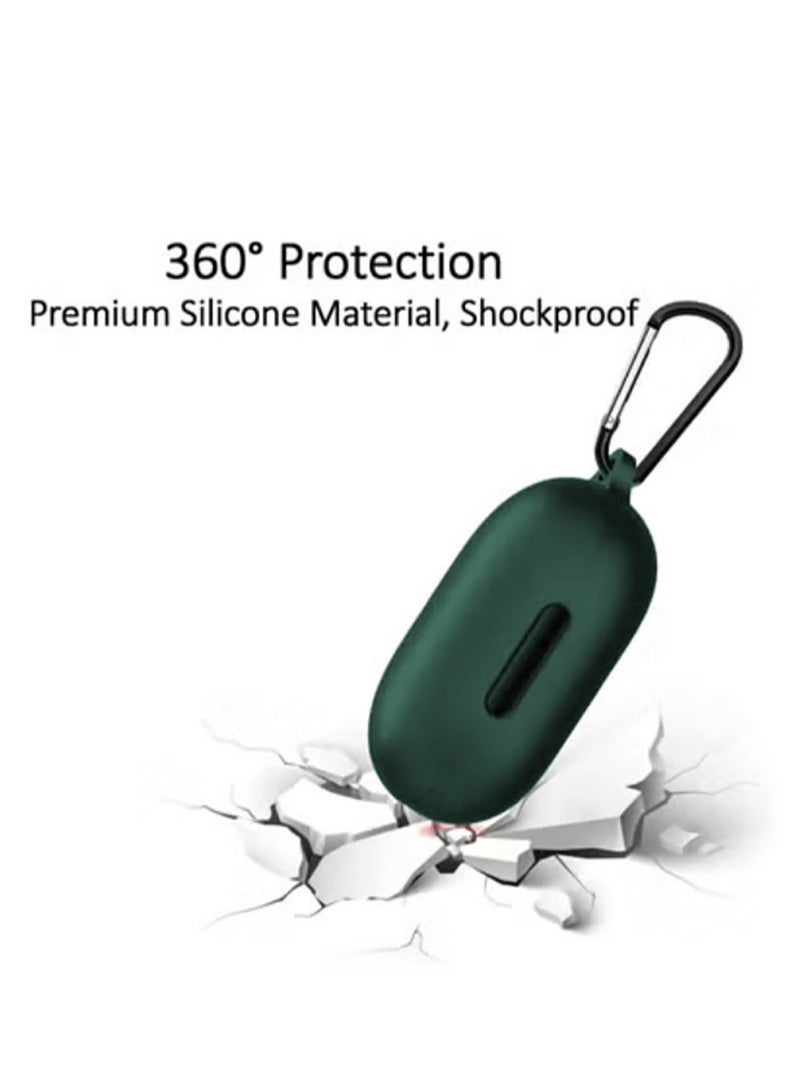 Silicone Case Compatible with Anker Soundcore Space A40, Protective Cover with Carabiner (Green)  - Image 2