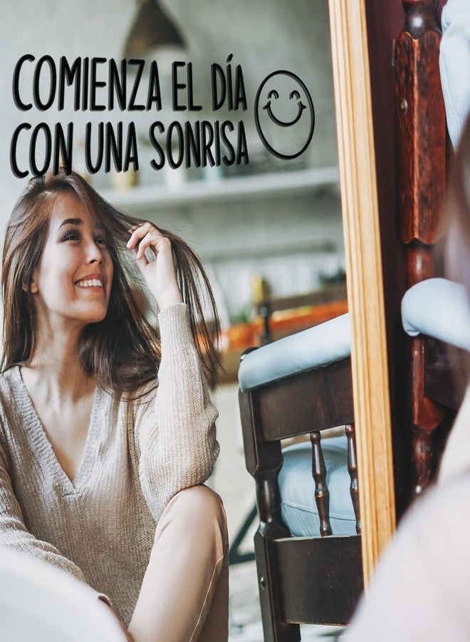 Ceybo Vinyl Wall Art Decal - Comienza El Día Con UNA Sonrisa/Start The Day with A Smile - 7.2" x 25" - Positive Inspiring Spanish Quote Sticker for Bedroom Kids Room Daycare School Decor - Image 4