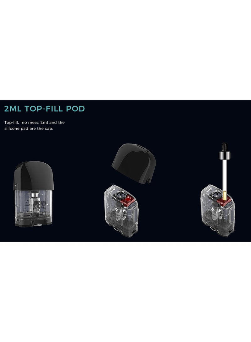 UWELL Caliburn Koko Prime Vision Translucent Black & Gold Vape Juice Refill Device Pod System E-liquid Capacity 2ML - Image 2