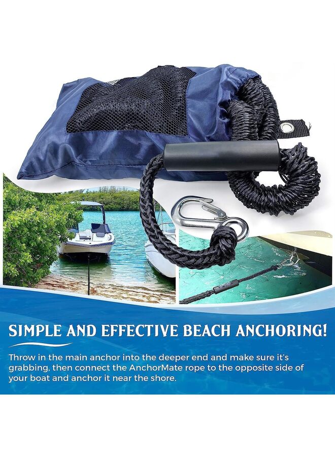LAMAY Anchor Mate Bow Tether Bungee Line Boat Bungee Dock Lines for Boats, PWCs and Kayaks Absorbs Shock from Swells and Wind, Prevents Dislodging Perfect for Anchoring, Mooring and Tethering - Image 2