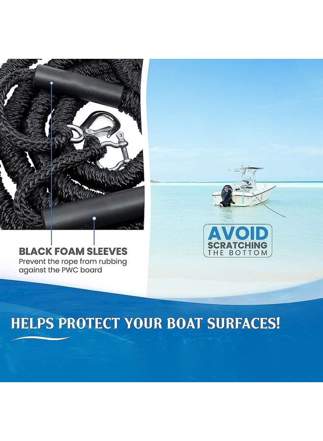 LAMAY Anchor Mate Bow Tether Bungee Line Boat Bungee Dock Lines for Boats, PWCs and Kayaks Absorbs Shock from Swells and Wind, Prevents Dislodging Perfect for Anchoring, Mooring and Tethering - Image 5