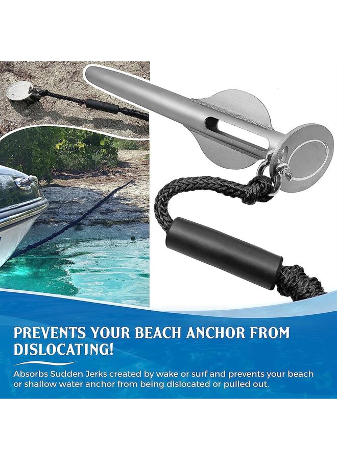 LAMAY Anchor Mate Bow Tether Bungee Line Boat Bungee Dock Lines for Boats, PWCs and Kayaks Absorbs Shock from Swells and Wind, Prevents Dislodging Perfect for Anchoring, Mooring and Tethering - Image 4