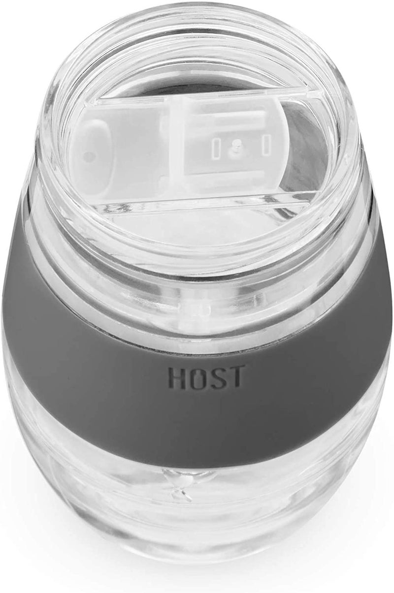 HOST Wine Freeze Cooling Cups, Insulated Wine Tumblers with Lids and Freezing Gel, Freezable Cups, Summer Gifts for Women, 8.5oz Set of 2, Gray - Image 3