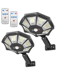 Ecoey Solar Street Light 2 Packs Solar Powered Yard Light with 168 LEDs 8 Light Surfaces Large Lighting Range Solar Powered Outdoor Light IP66 Motion Sensor for Yard, Street, Basketball Court  - Image 1