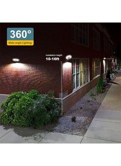 Ecoey Solar Street Light 2 Packs Solar Powered Yard Light with 168 LEDs 8 Light Surfaces Large Lighting Range Solar Powered Outdoor Light IP66 Motion Sensor for Yard, Street, Basketball Court  - Image 5
