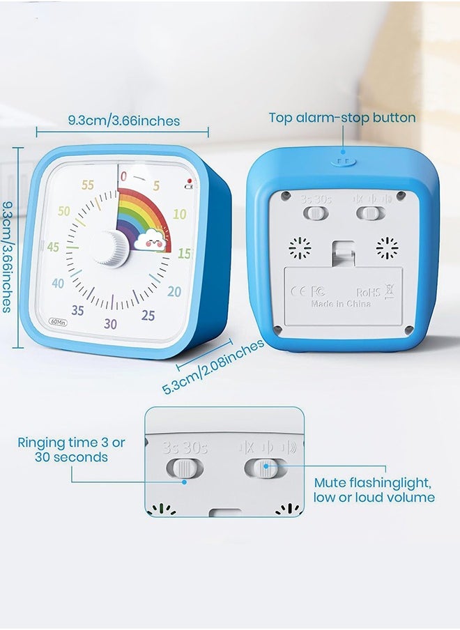 Garlo Visual Timer with Protective Case, Rainbow Disk 60 Minute Countdown Timer for Kids and Adults, Silent Time Management Tool  - Image 3