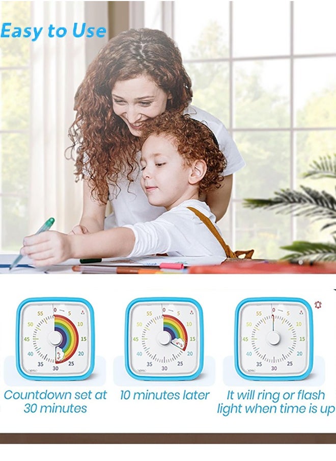 Garlo Visual Timer with Protective Case, Rainbow Disk 60 Minute Countdown Timer for Kids and Adults, Silent Time Management Tool  - Image 4