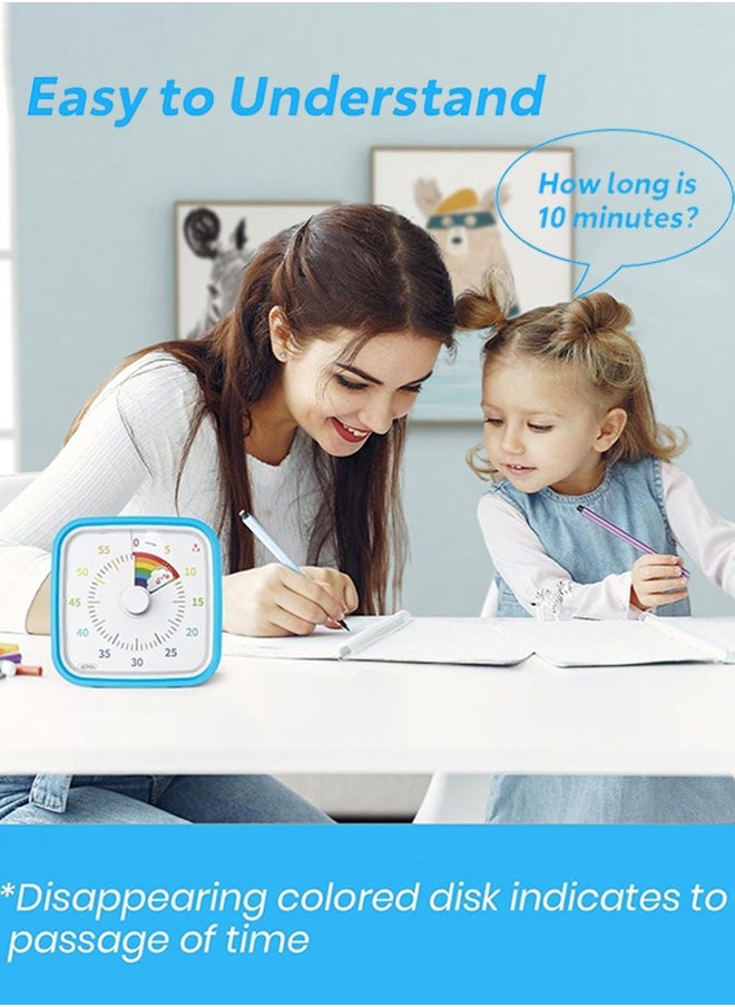 Garlo Visual Timer with Protective Case, Rainbow Disk 60 Minute Countdown Timer for Kids and Adults, Silent Time Management Tool  - Image 5