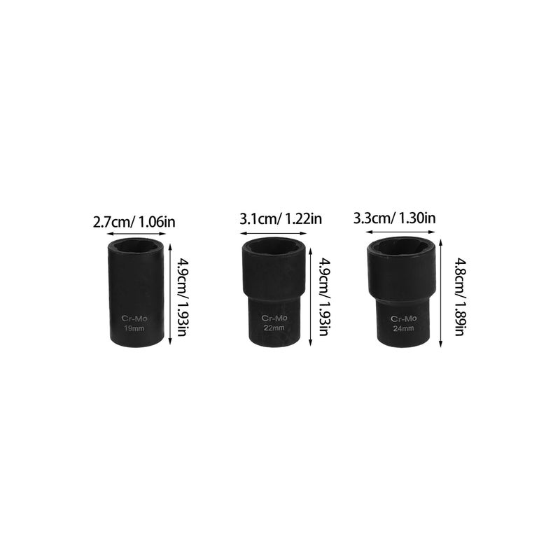 6 Pcs Left Hand Thread Bolt Extractor Socket Set 16mm 19mm for Stripped Lug Nut Removal - Image 3