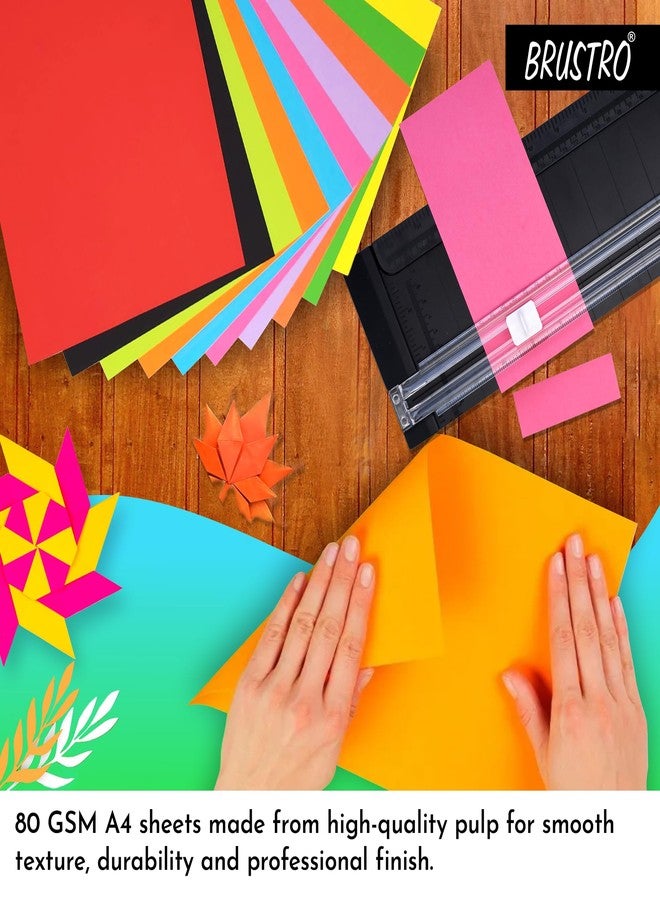 BRUSTRO Copytinta Coloured Craft Paper A4 Size 80 GSM Brown Shade (Marrone), 60 Sheets Pack | Double Side Colored, Ideal for Origami, Scrapbooking, Making Card, DIY Art & Craft. - Image 3